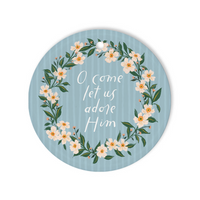 O Come Let Us Adore Him - Ceramic Christmas Ornament