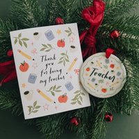 Custom Keepsake Ceramic Ornament: Teacher