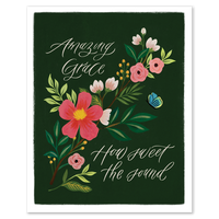 Amazing Grace Hymn Art Print