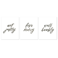 Act Justly, Love Mercy, Walk Humbly Print