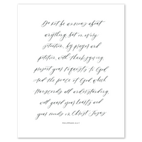 Do Not Be Anxious Art Print