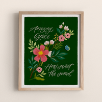 Amazing Grace Hymn Art Print