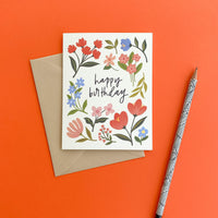 Wildflowers Happy Birthday Card
