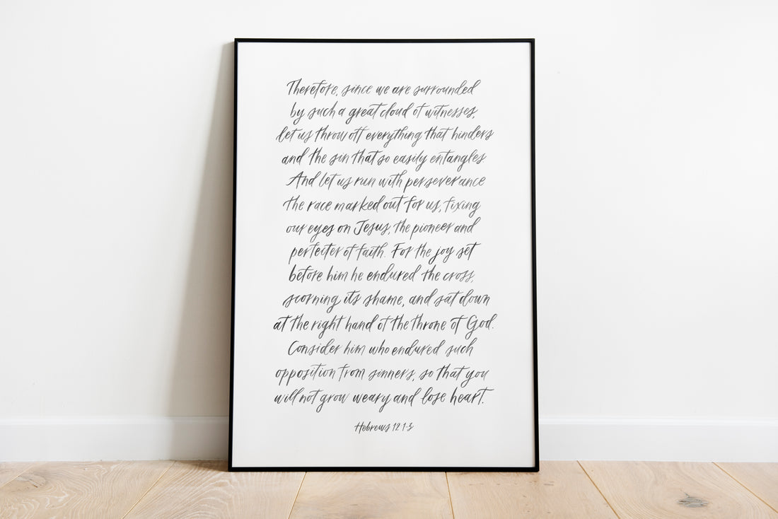 Running the Race, Hebrews 12 - 24" x 36" Large Wall Poster