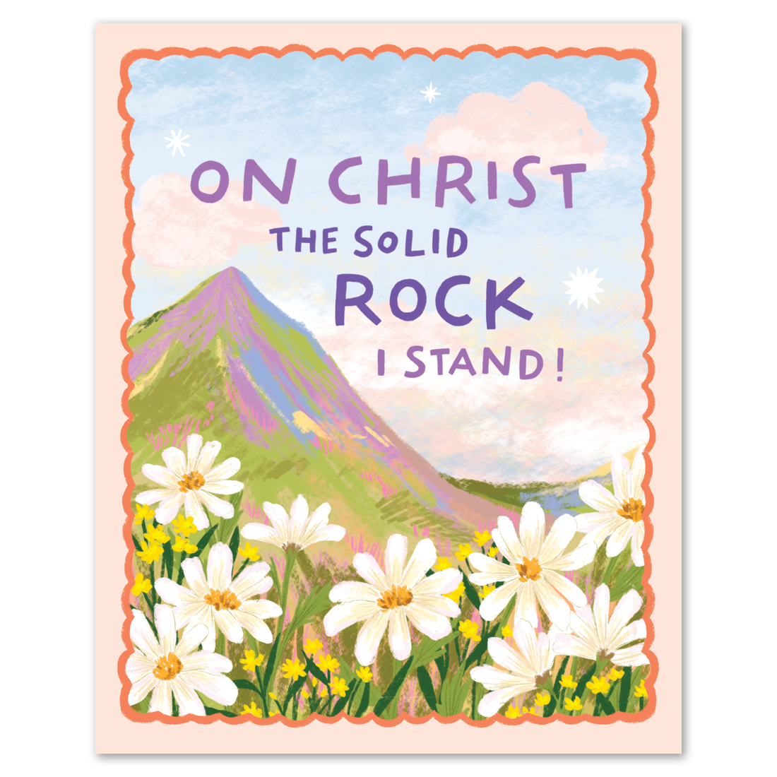 On Christ the Solid Rock Hymn Art Print