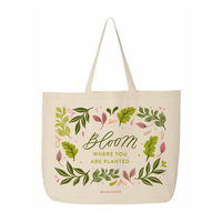 Bloom Where You Are Planted Large Tote Bag