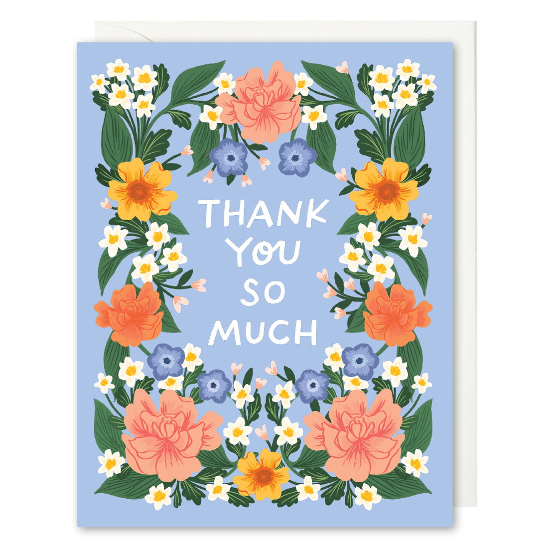 Blue Flowers Thank You Card