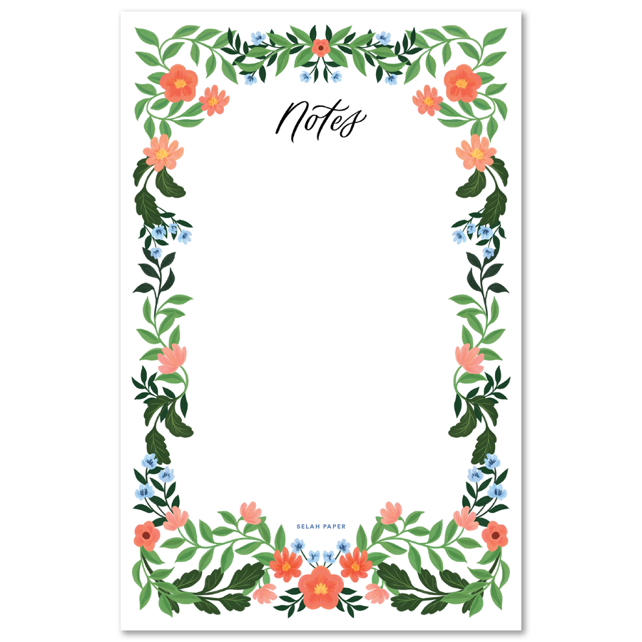 Floral Blank Notepad