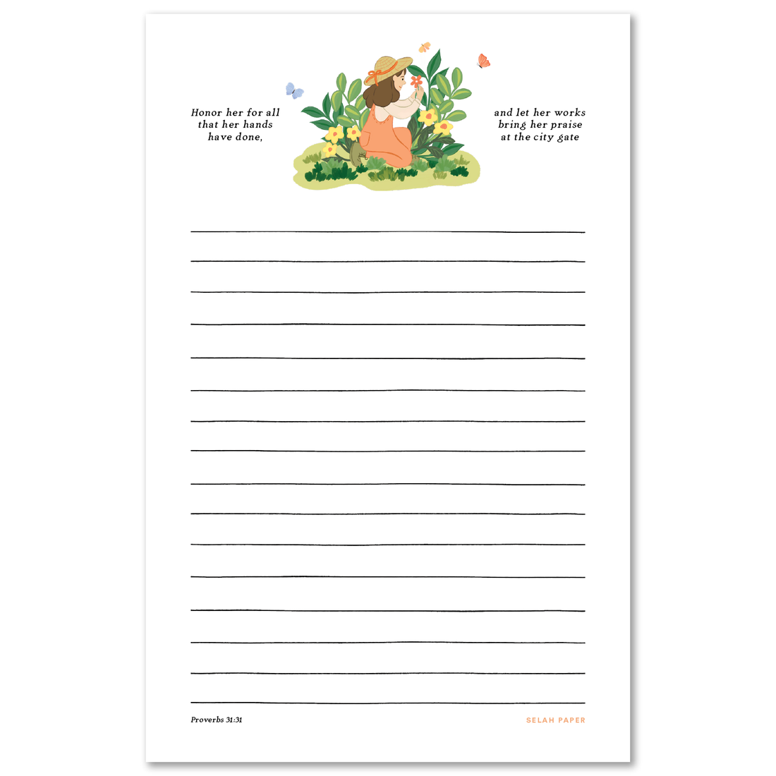 Gardening Proverbs 31 Lined Notepad