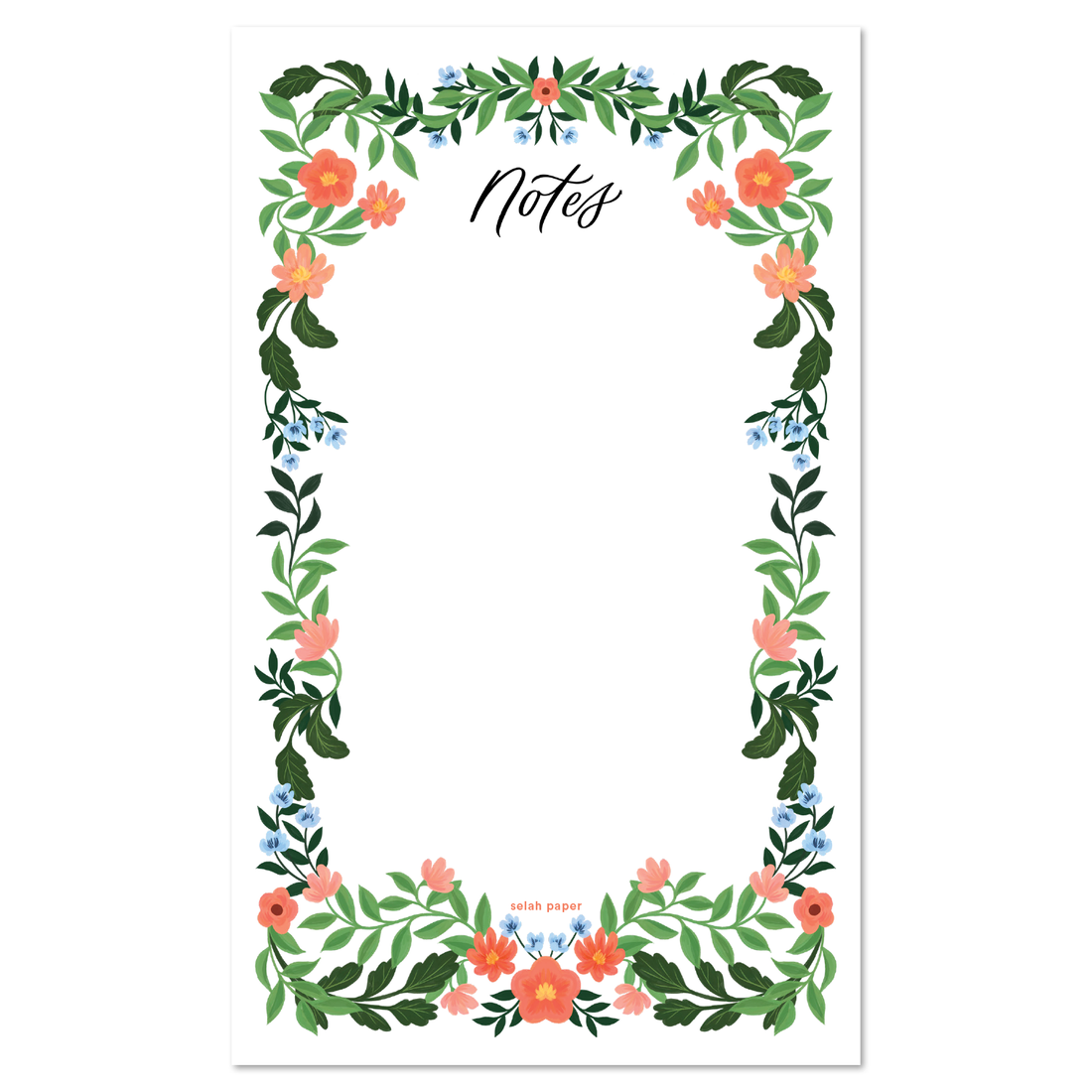 Floral Blank Notepad