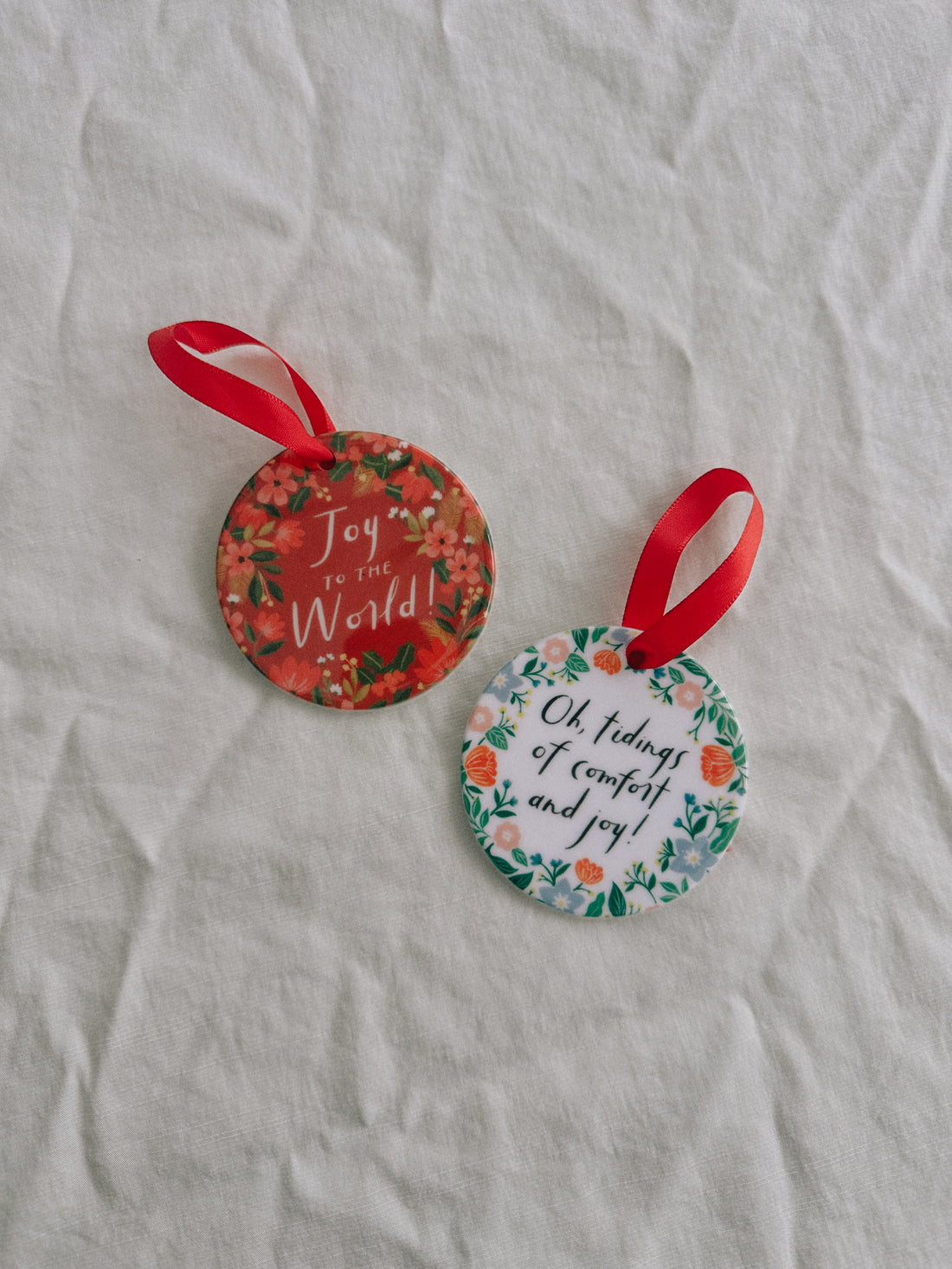Tidings of Comfort and Joy - Ceramic Christmas Ornament