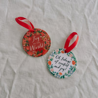 Joy to the World - Ceramic Christmas Ornament