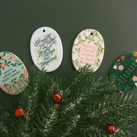 Strength for Today - Oval Hymn Ceramic Christmas Ornament