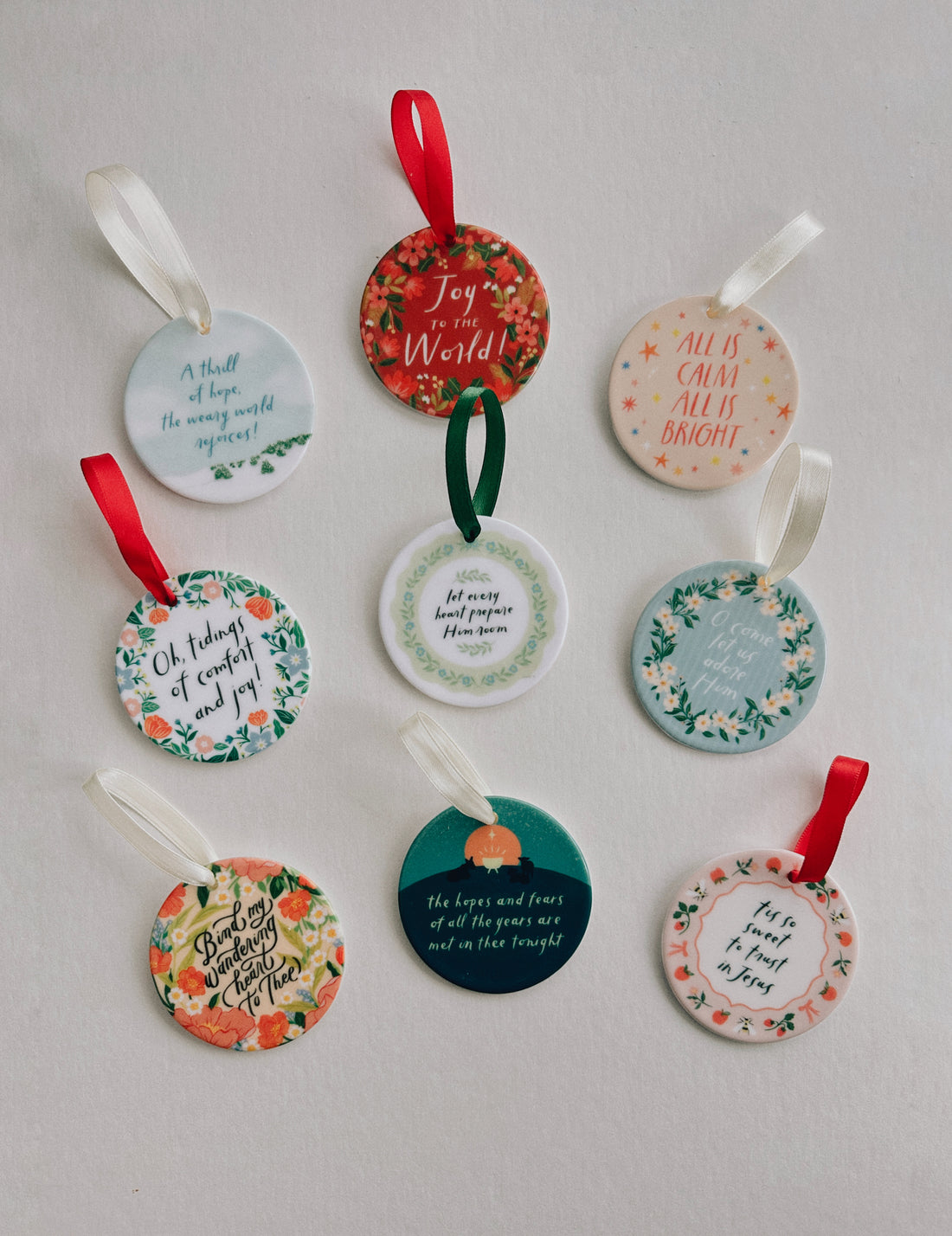 O Come Let Us Adore Him - Ceramic Christmas Ornament