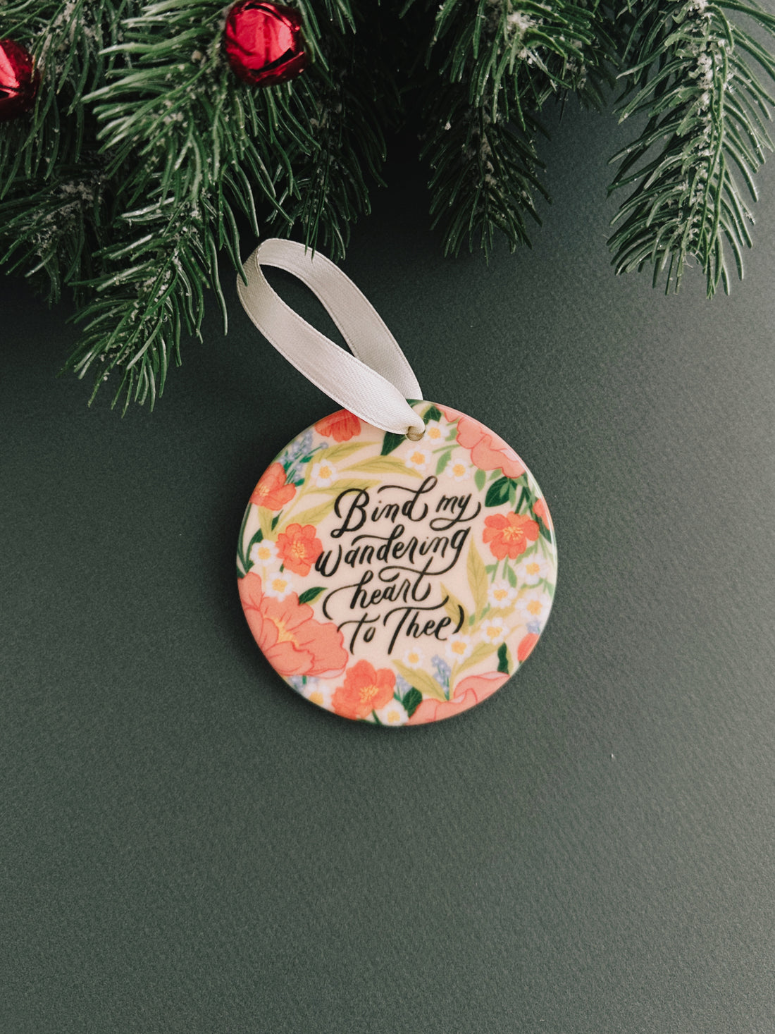 Bind My Wandering Heart to Thee - Ceramic Christmas Ornament