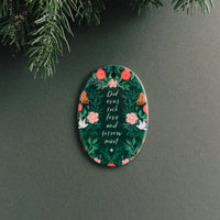 Love and Sorrow - Oval Hymn Ceramic Christmas Ornament