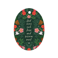 Love and Sorrow - Oval Hymn Ceramic Christmas Ornament