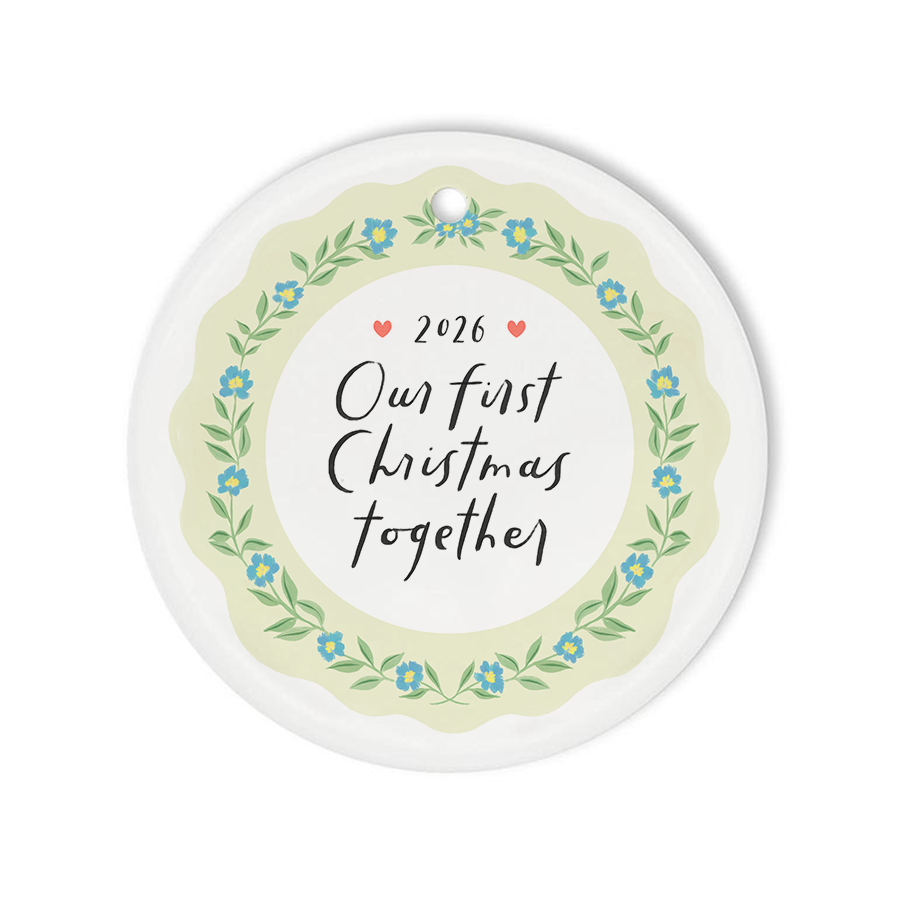Our First Christmas - Milestone Keepsake Ceramic Christmas Ornament