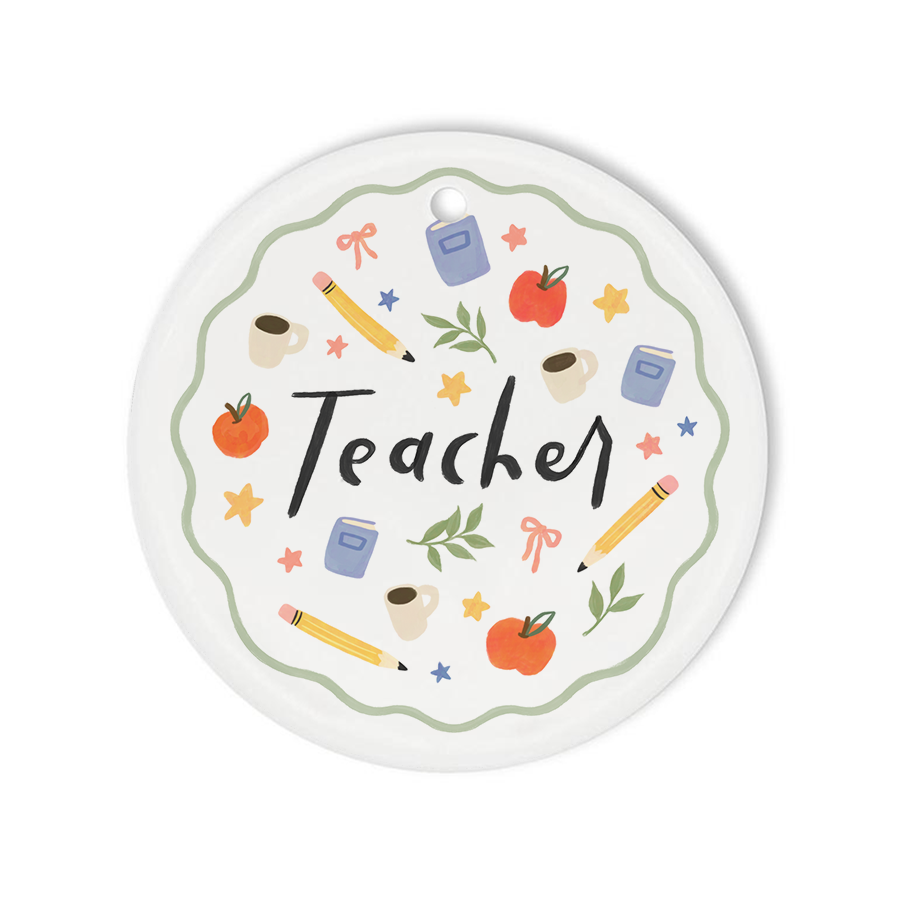 Teacher - Gift Keepsake Ceramic Christmas Ornament