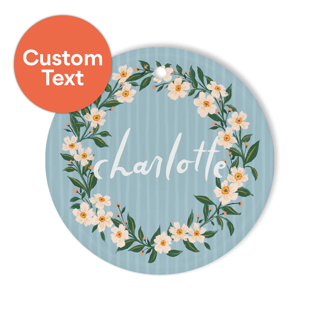 Custom Keepsake Ceramic Ornament: Fleur