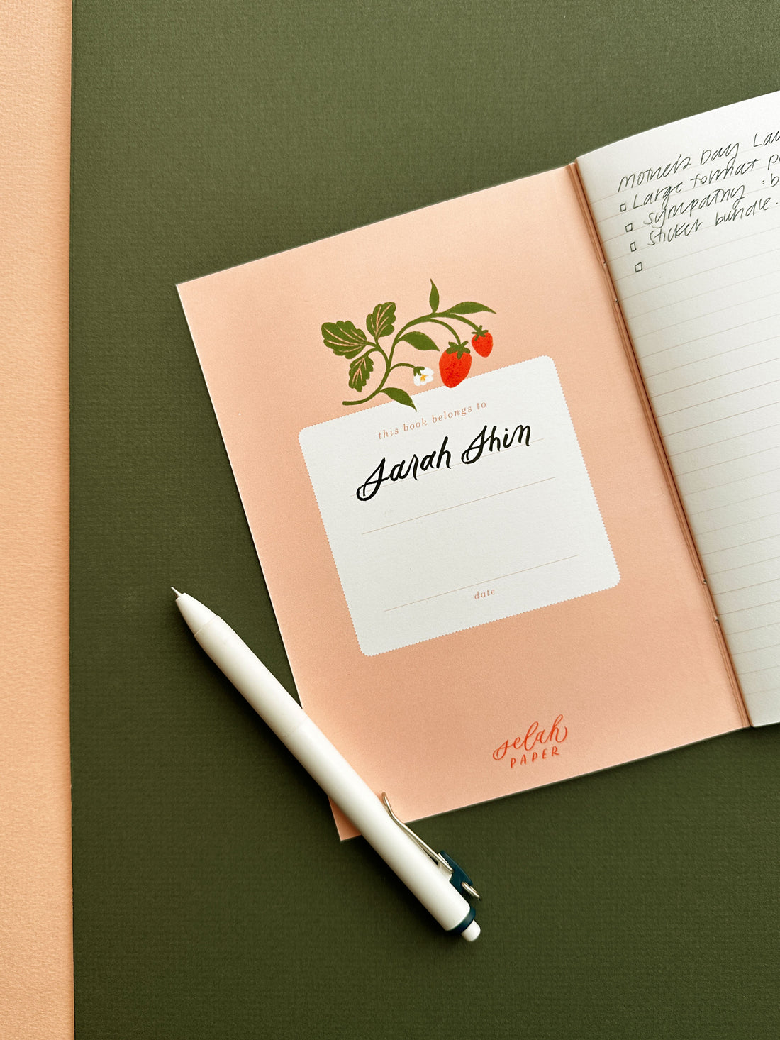 Strawberry Lined Notebook