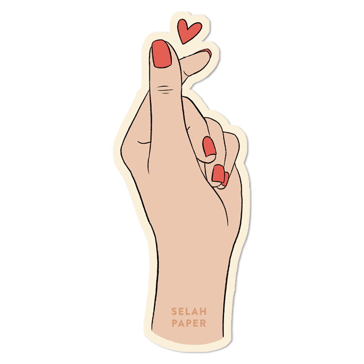 Finger Heart Sticker