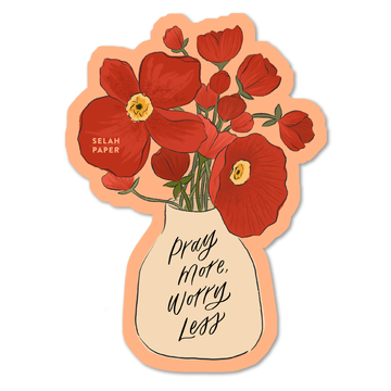 Pray More, Worry Less Sticker