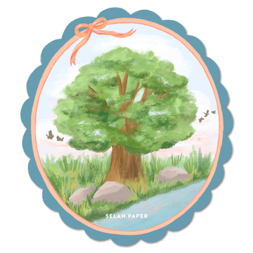 Tree Planted By A Stream Sticker