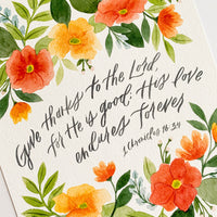Give Thanks To The Lord Print