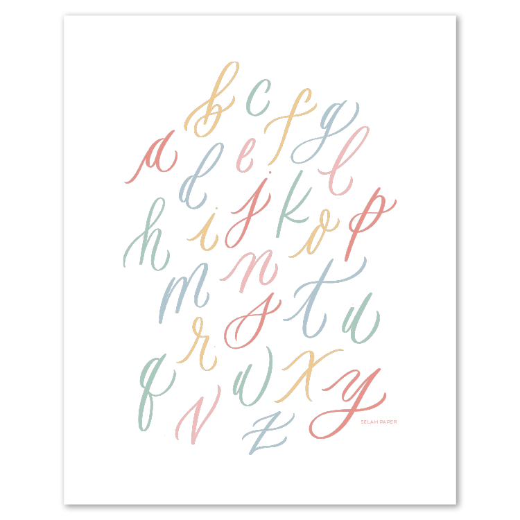 Cursive Alphabet Print