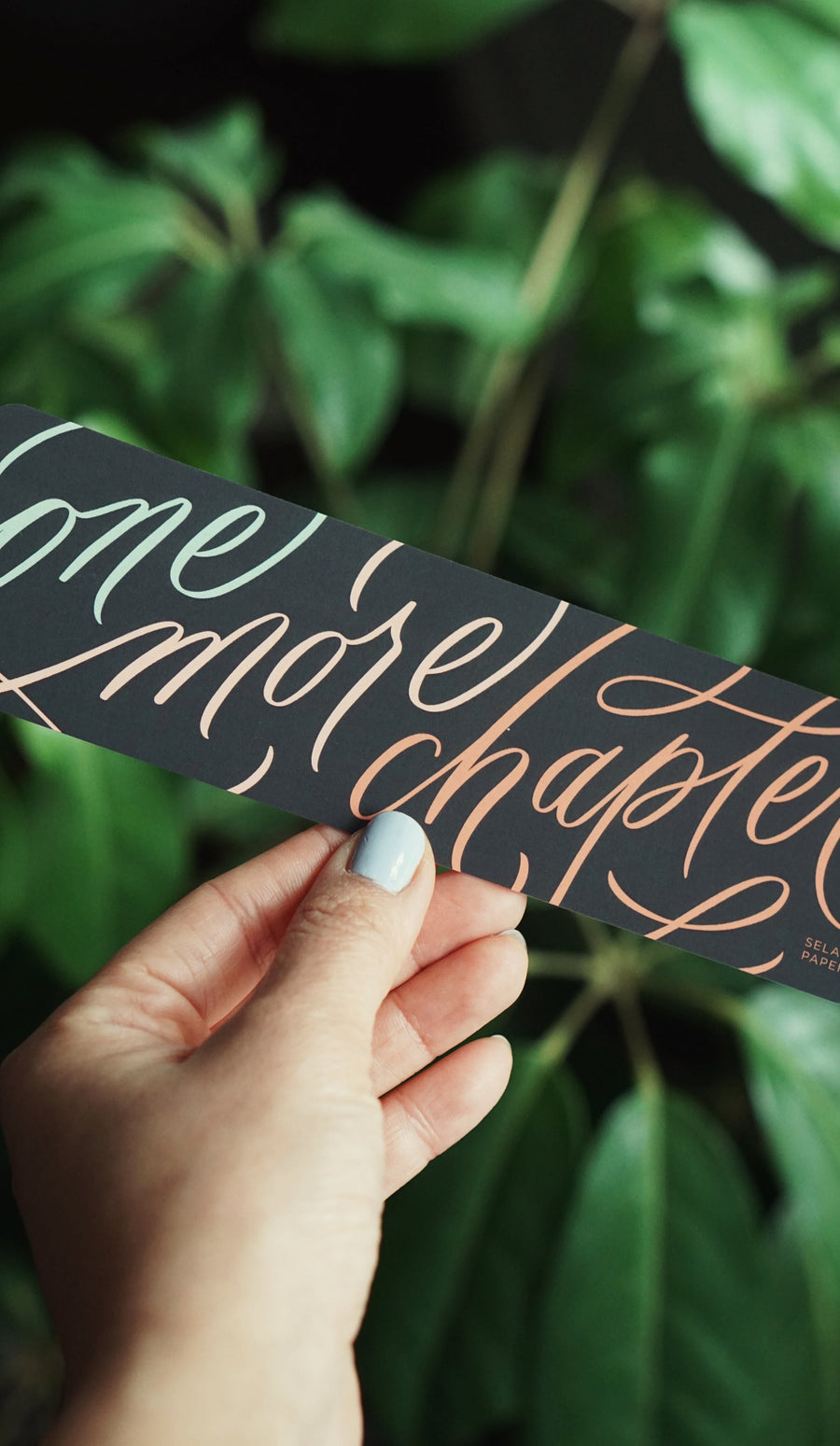 One More Chapter Handlettered Bookmark