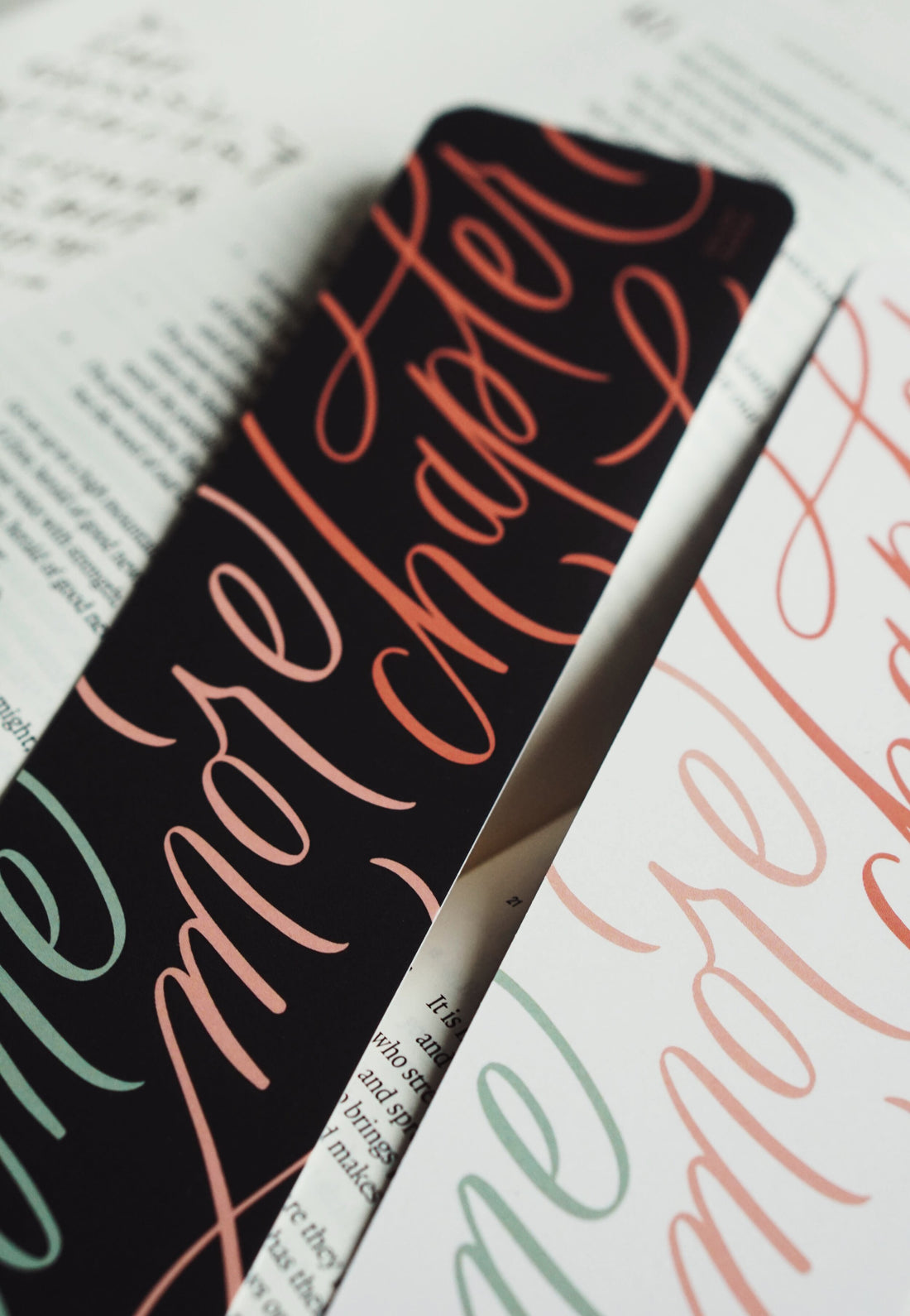 One More Chapter Handlettered Bookmark