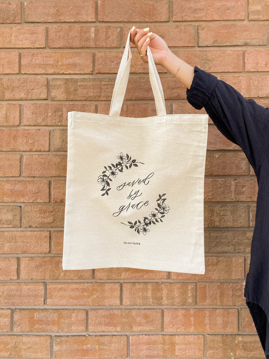Saved By Grace Canvas Tote Bag