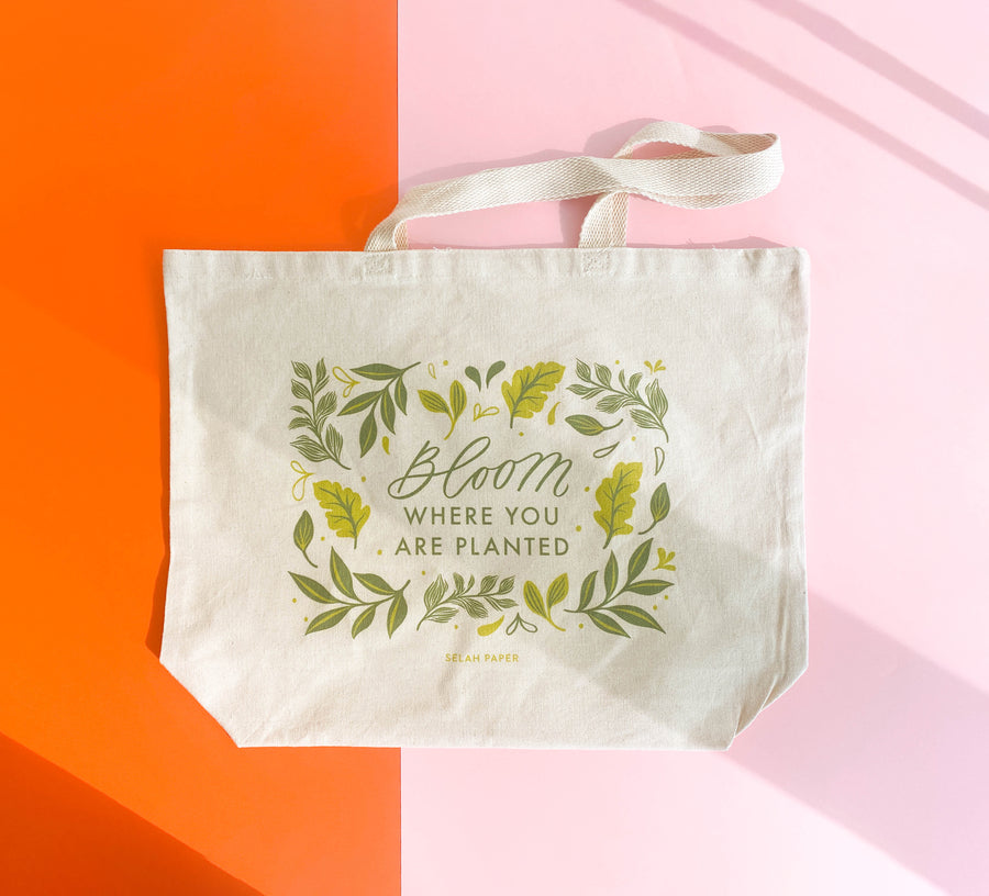Bloom Where You Are Planted Jumbo Tote Bag