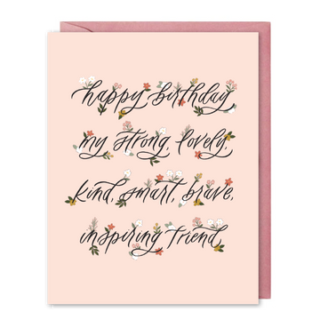 My Strong, Lovely Friend Birthday Card