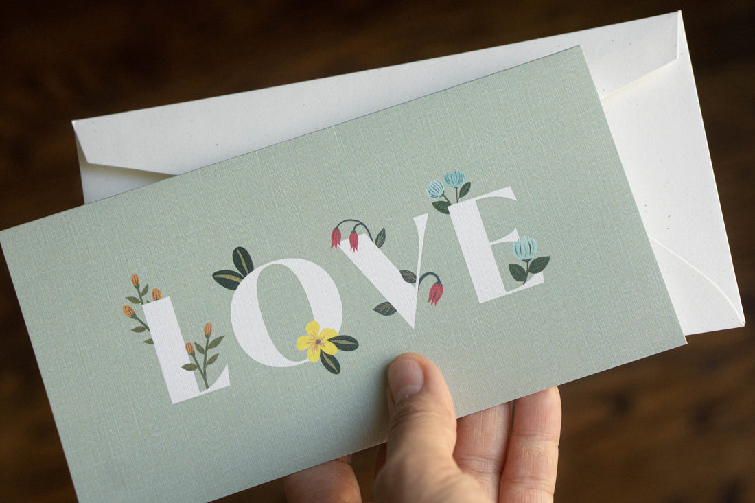 Love Typography Money Card
