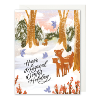 Magical Winter Forest Christmas Card