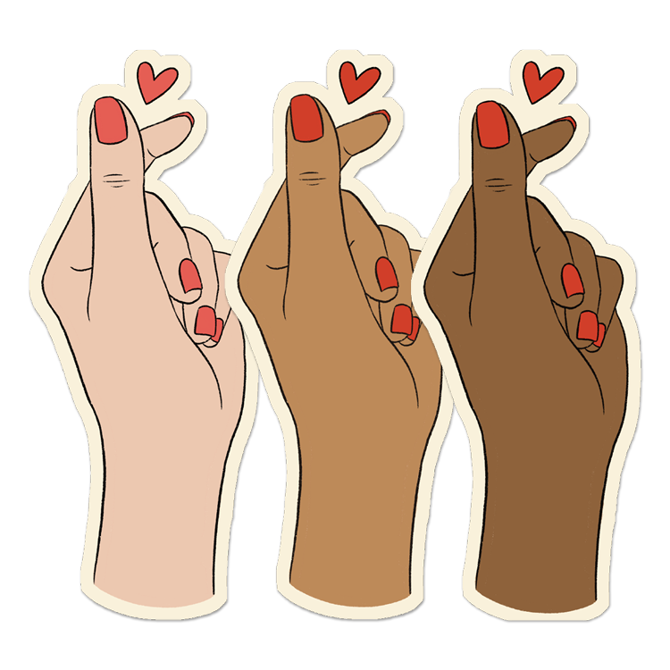 Finger Heart Stickers