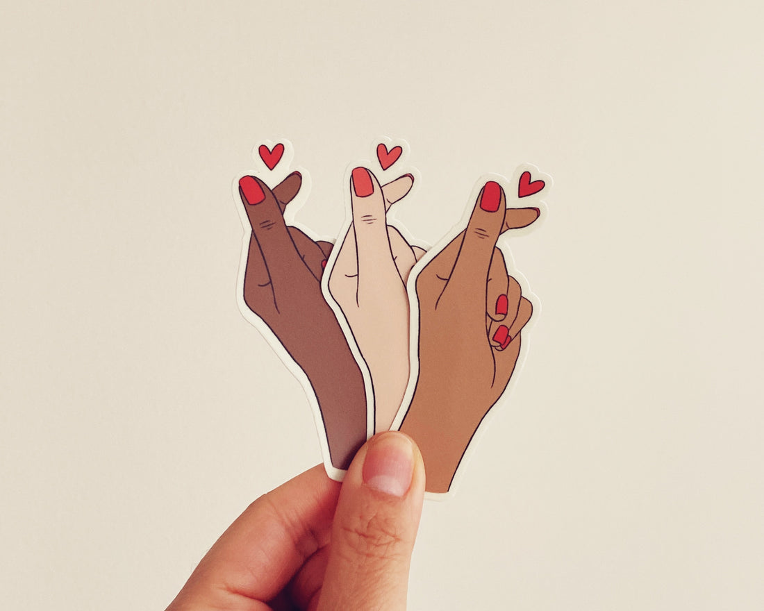 Finger Heart Stickers