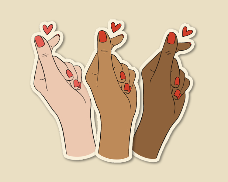 Finger Heart Stickers